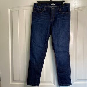 EILEEN FISHER Organic Cotton Stretch Denim Straight Dark Wash Jeans Sz 6